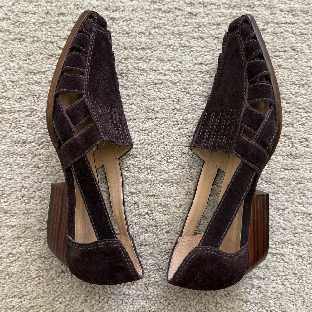 NEW Bird of Flight Gamma D'Orsay Suede Cutout Sandals Brazil 9 Anthropologie - Picture 2 of 12